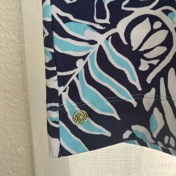 Lilly Pulitzer Dune Dress UPF 50+; Blue Tropical Floral Print - Picture 5 of 7